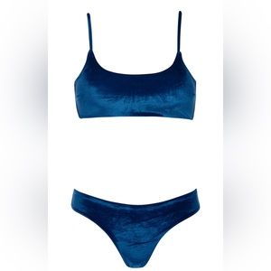 Blue velvet bikini set